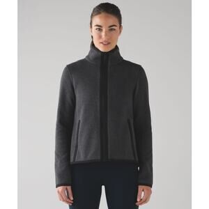 Lululemon Its Fleecing Cold Zip Up Jacket Women’s Sz 6 Heathered Black Fleece